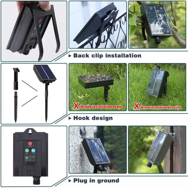 LED Udendørs Vandtæt Juletræ Sol Fjernbetjening USB Genopladelige Lamper Kæde Lamper Streng Varm Hvid Have Gård Projektdekoration