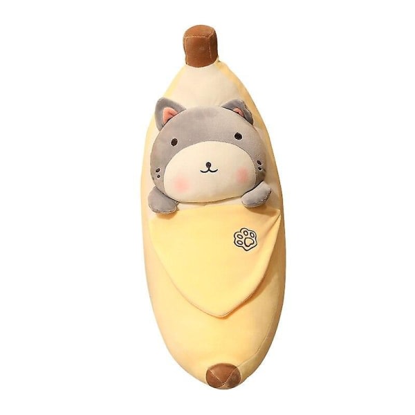 60 cm söta tecknade djur Banan plyschleksak mjukfrukt plyschkudde Supermjuk barnleksak (katt)
