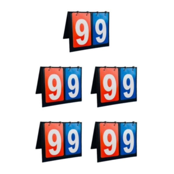 1/2/3/5 2-siffrig poängräknare för bordsspel - Resultattavla för bordsskivor Röd Blå 20 x 16cm 5-pack
