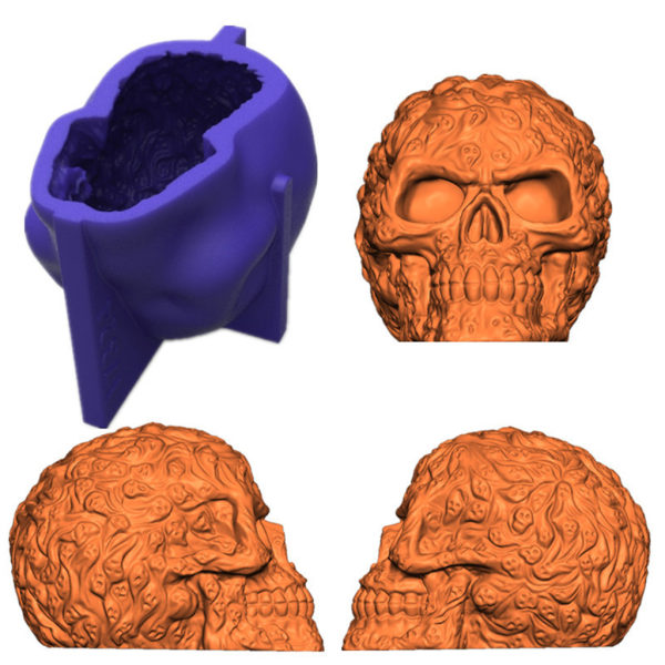 Ghost 3D Skull Hjemmedekorationer Form Prydnadsstøbning Skimmel