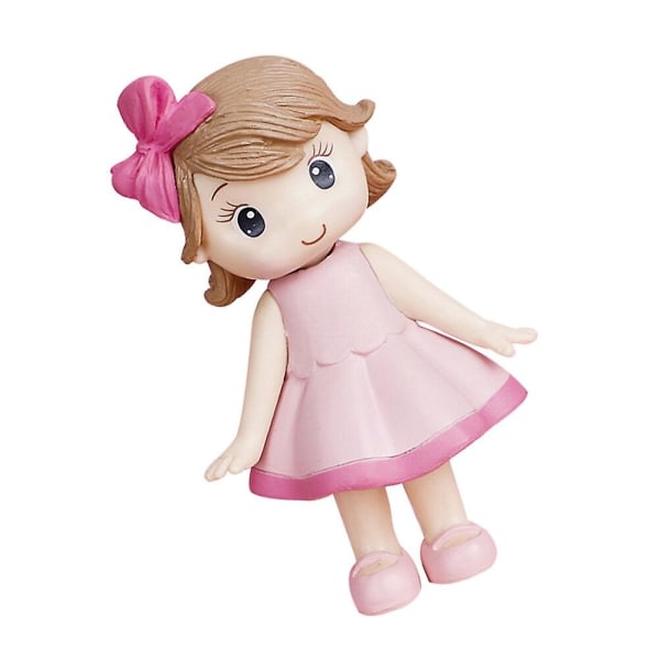 Docka Bedårande figurer Födelsedagstårta prydnad modellsamling figur leksaker Rosa8,7X5,5cm Rosa 8,7X5,5cm