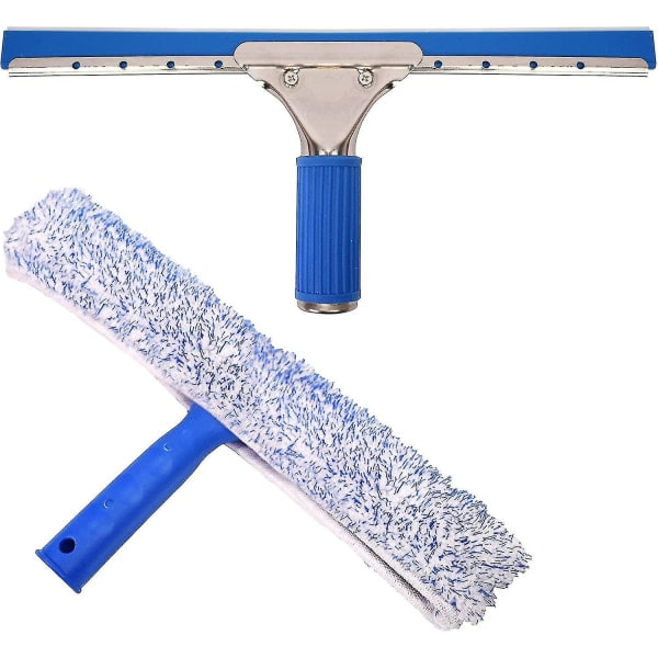 Fönstertvättset Skrapa och mikrofiber Fönsterputs - Bilrengöringsset - 2-i-1 Combi Non-streak glasskrapa och gummiblad