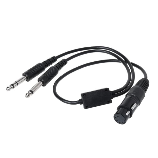 Svart flygheadset-adapter för buss XLR till GA (dubbelkontakt) Pilotheadset-adapter