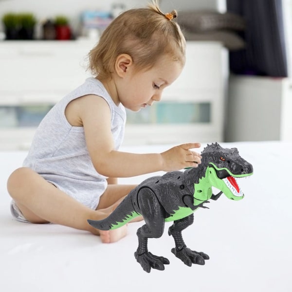 Fjernkontrollert dinosaurleketøy for barn, interaktiv, naturtro, interessant elektrisk RC-dinosaurleketøy for utdanning, grønn