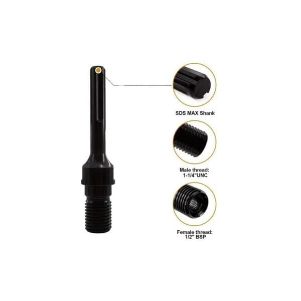 MAX PLUS Adapter til diamantbor 1 1/4\" UNC, 190mm kerneboradapter 1 stk.