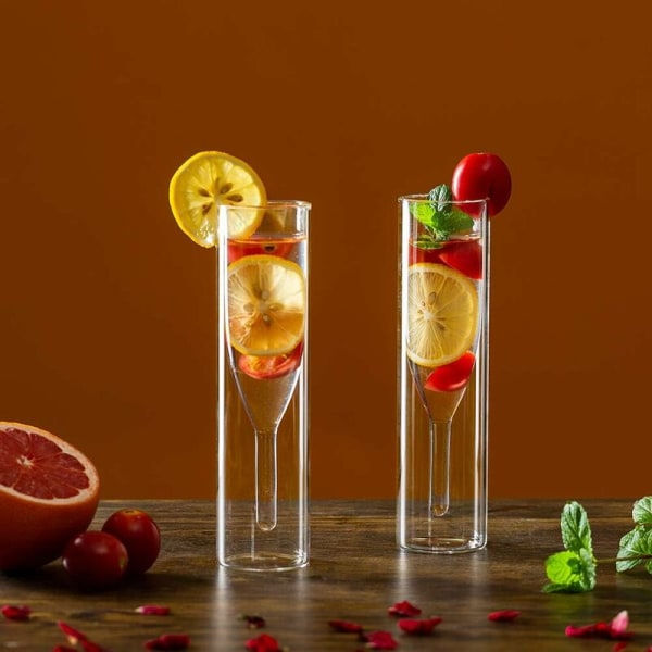 4 stk. Solid Tube Creative Cocktailglas Champagneglas Mousserende vinglas