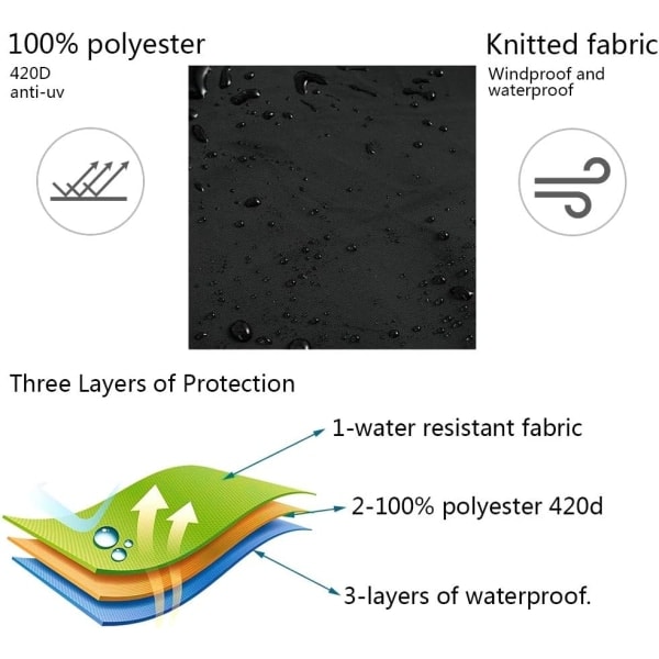Vedenkestävä Oxford-puutarhakeinun suojus UV-suojalla, ulkokäyttöön