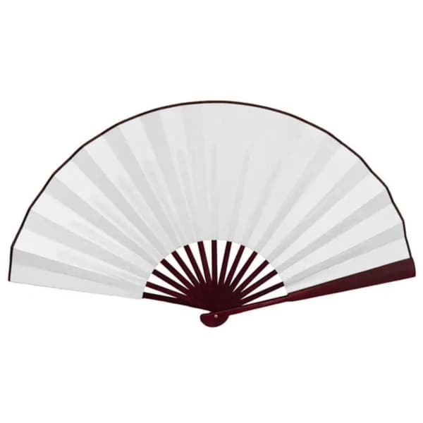 Fläkt - Enfärgad - Extra stor 33cm - Vit White White