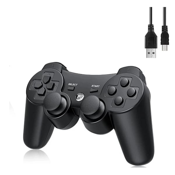 Wireless Controller - Gamepad for PS3 Compatible Black 1-Pack Black 1-Pack