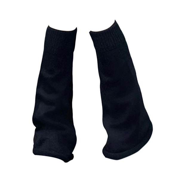 Kawaii benvarmere for kvinner i japansk stil - Kawaii strikkede ribbestrikkede mansjett benvarmere for yoga, løping, fotturer - Bell Mouth Black Bell Mouth Black