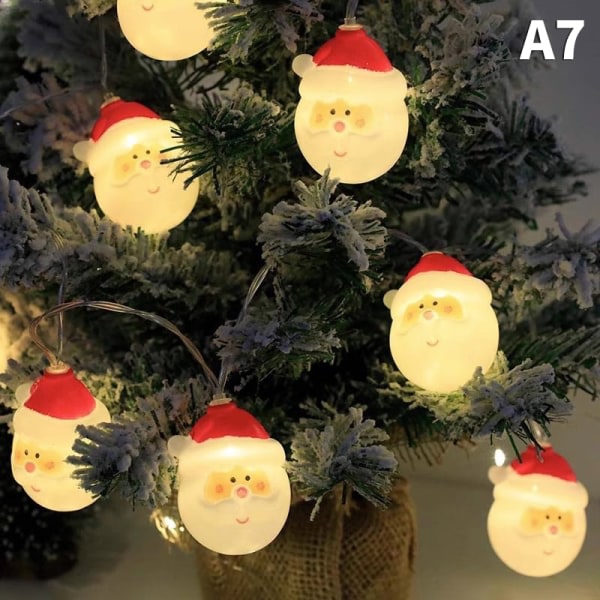 1,5m 10Led Christmas Light String Snowman Santa Cluas Xmas Tree A7 onesize A7 onesize
