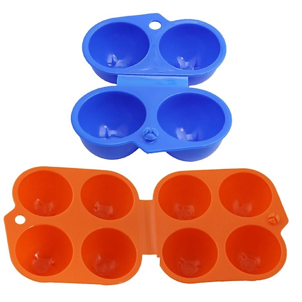 2st 2+4-facks Snap Lock Ägglåda Bärbar Säker Plast Äggförvaringsbehållare för Utomhus Picknick Självkörande BBQ Fiske Camping (Slumpmässig färg)