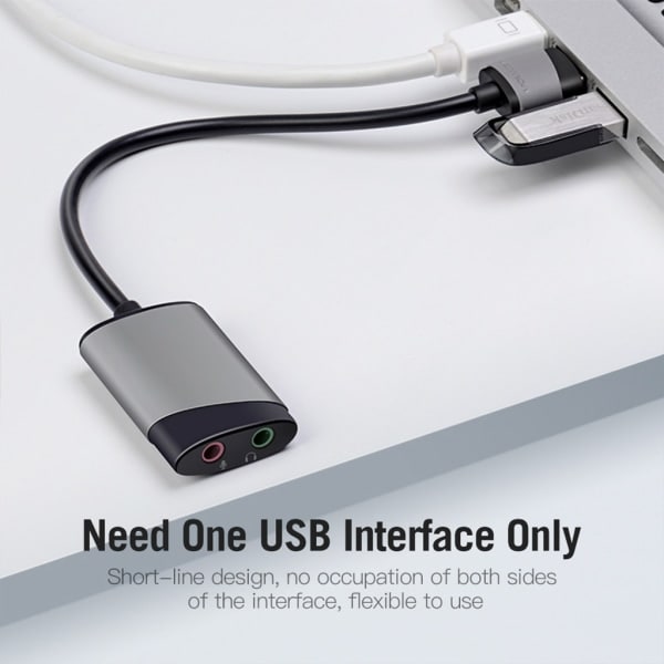 USB ekstern stereolydkort 3,5 mm USB-adapter USB til mikrofonhøjttaler Lydudstyr til Mac-book PC Laptop