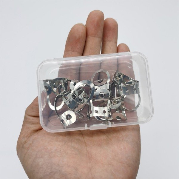 Fingerpicks Set Rostfritt Stål Fingerpicks Tumplockar Justerbara Bas Fingerpicks för Gitarr, Banjo Instrument 8x Silver