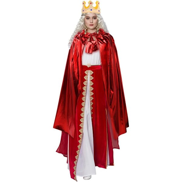 Voksen hættekappe, vampyrkappe heksekappe, voksen udklædningskostume til Halloween julefest karneval cosplay Ljust Tyg-120cm