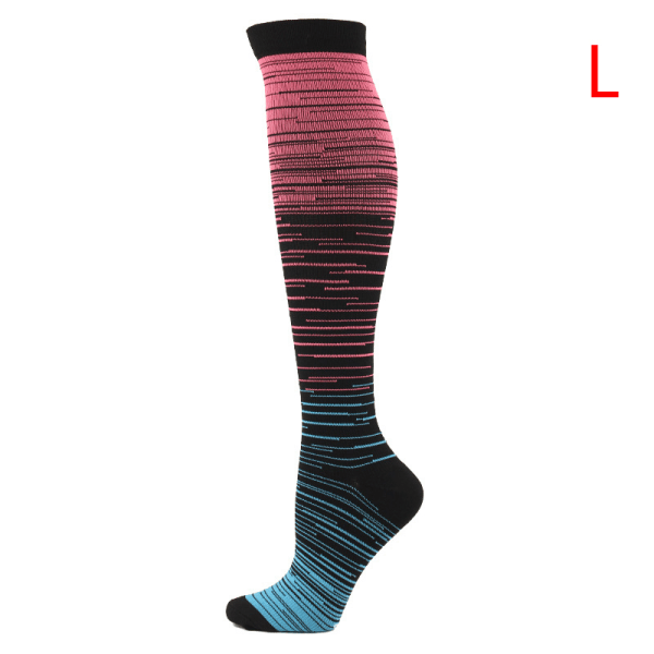 Strumpa Gradient Kompresjon Blandad Färg Tryck Mid-tubeSpor A4 ONESIZE A4 ONESIZE