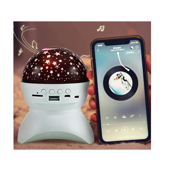 Stjerneprojektor natlampe stjerne LED højttaler Bluetooth USB-projektor