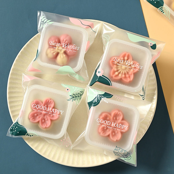 100 st 2023 Äggula Crisp Mooncake förpackningspåse för mitten av hösten C
