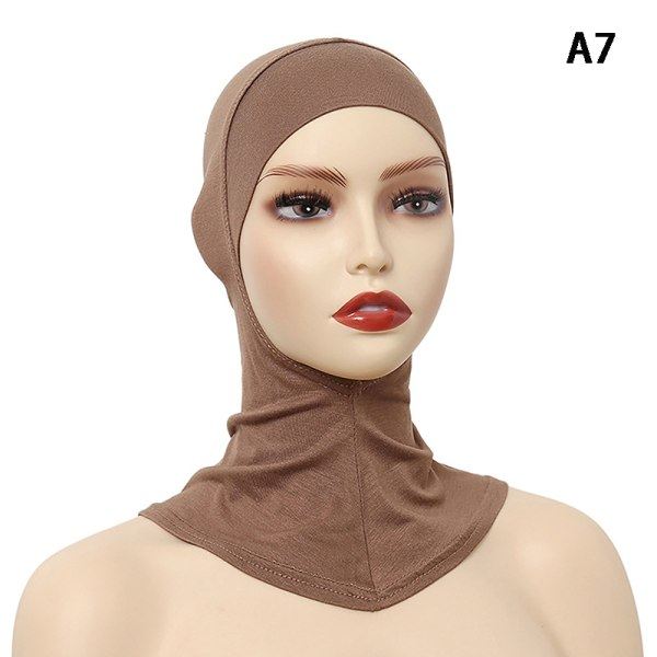 Enfärgad undersjal Hijab-mössa Justerbar Stretchy Turban Ful A7 ONESIZE A7 ONESIZE