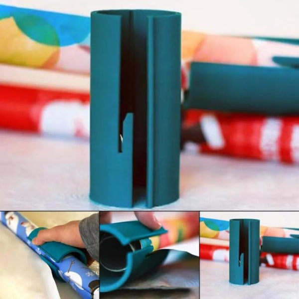 Paket med 4 omslagspappersskärare Julpappersskärare, presentpappersskärare, utbytbar omslagspappersskärare, omslagspappersskärare för rullar 4PCS