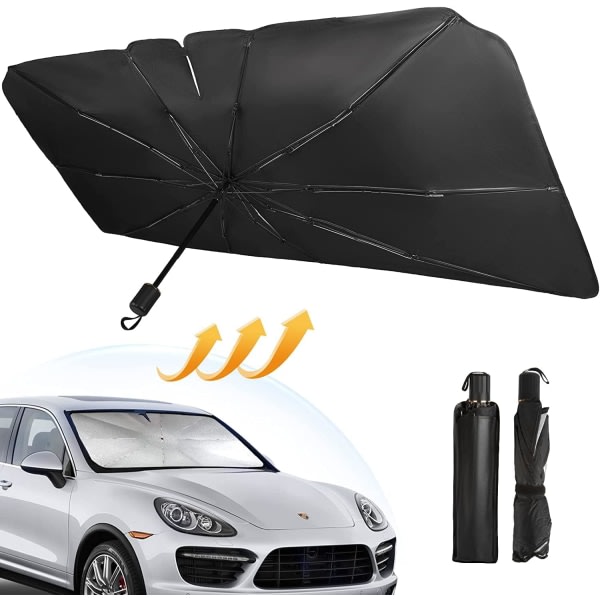 Vindruta solskydd, 125 x 65 cm hopfällbart bil solskydd, bil vindruta paraply Lätt att förvara och använda, Lämplig för vindrutor i olika storlekar CDQ