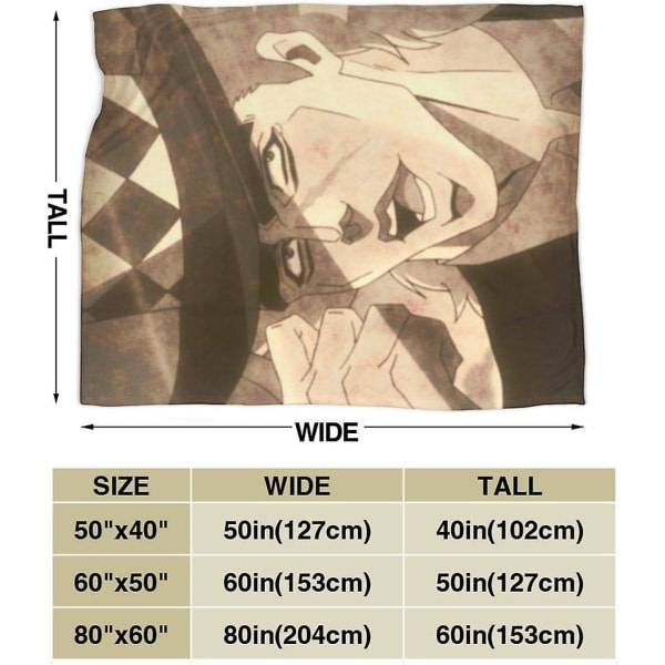 Populært ultrablidt mikroflanell tæppe med kompakt smudsafvisende Anime Jojo's Bizarre Adventure Speedwagon slange tæppe til voksensofa 50x40in 125x100cm
