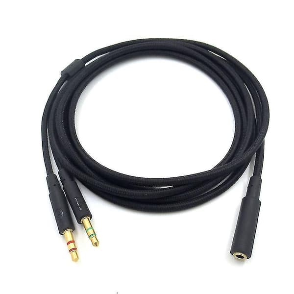 3,5 mm universell 2-i-1 spillheadsetlyd - forlengelseskabel for Hyperx Cloud Ii/alpha-/cloud Flight/c