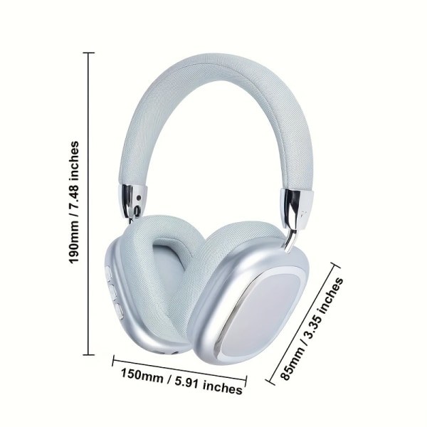 Langattomat, taitettavat, melunvaimentavat metalliset kuulokkeet, lahja Mobile Universal korttipeli Low Latency HIFI puhelu nahka mukava hopea Silvery