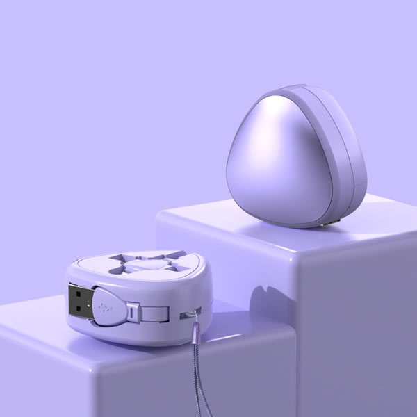 3 i 1 120W 6A hurtiglading kabel Inntrekkbar Mirco USB Type-C Blå