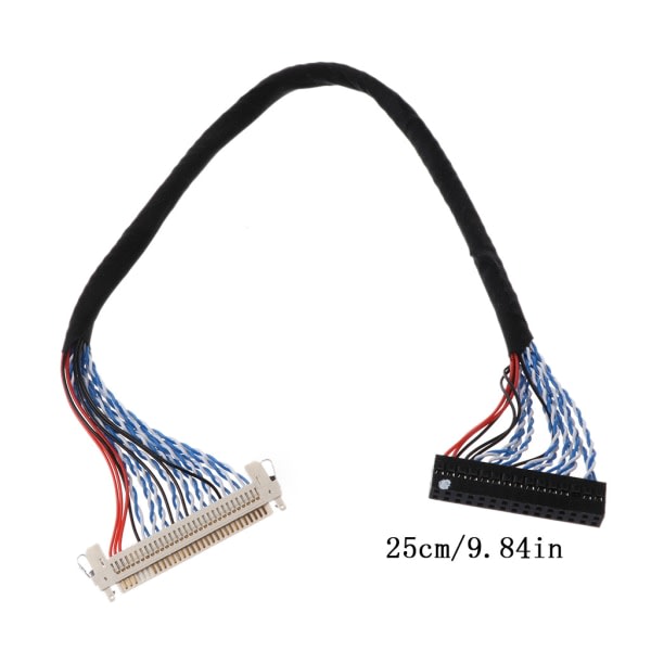 Musta johdot LVDS-kaapeli sopii LCD-näytölle, jossa on 2-kanavainen LVDS-liitäntä 620mm