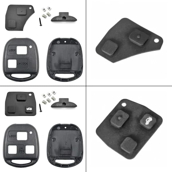 Key Shell / Remote Control for Toyota - 2 or 3 buttons Black 2 button kit Black 2 knappar kit