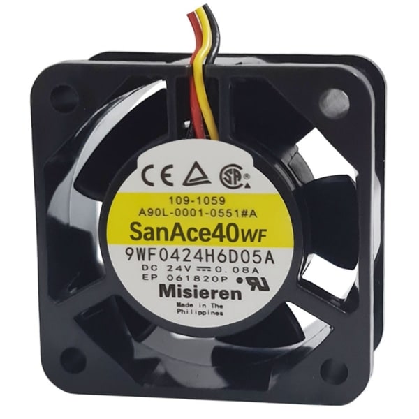 1 stk Original for SanAce40WF DENKI 9WF0424H6D05A A90L-0001-0505#A 4020 40x40x20mm 3-lednings DC 24V 0.08A FANUC Kjøleventilator FANUC-grensesnitt