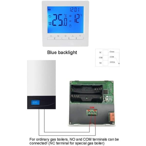 Programmerbar digital termostat - Smart kontroller for gass- og veggvarme LCD