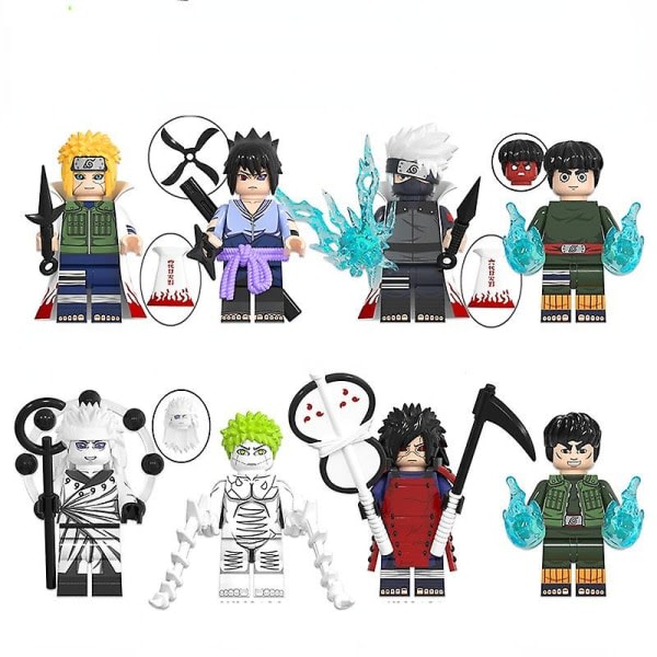 8 stk Naruto monteringsleker Minifigur byggesteiner