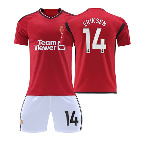Manchester United Hemmafotbollströja Barn & Vuxen 23-24 Jersey Nummer 14 Eriksen shirt and short #2XL