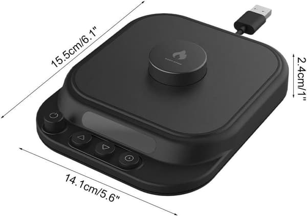 Elektrisk kaffekrusvarmer, 5 temperaturindstillinger, timer, ABS og PC, til skrivebord, kontor og hjem, sort