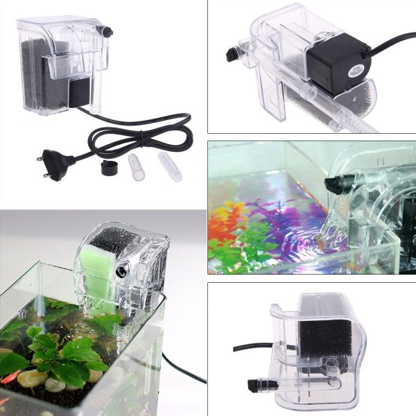 Akvariefossfilter Justerbart vannstand Ekstern hengende lite filter
