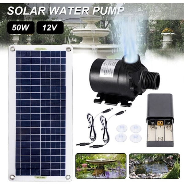 800L/H 50W Erittäin hiljainen harjaton aurinkovesipumppu SubSN-moottori puutarhan suihkulähdekoriste..