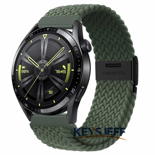 22 mm nylon Kompatibel med Galaxy Watch 3 45 mm/ Watch 46 mm, Gear S3 Frontier/Classic , Huawei Watch GT 3 46 mm flätat band 11