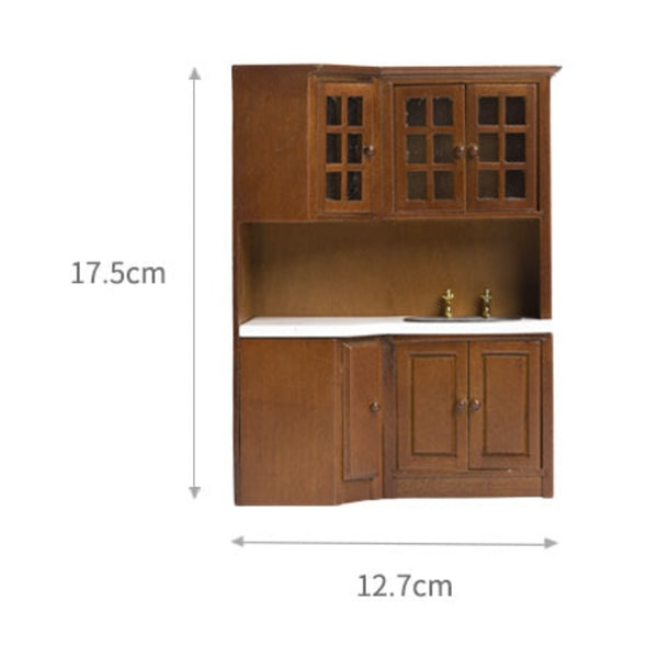 Mikrominiatyr Møbler Tiny Småskalig Leksagsdukkehus DIY Decora Mini 1:12 Køkkenvask Hvid