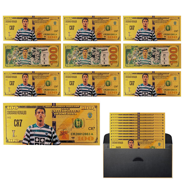 Ronaldo stjernefotball minneseddel Europa Cup perifer sand superliga suvenir perifer 10pcs and envelope 4