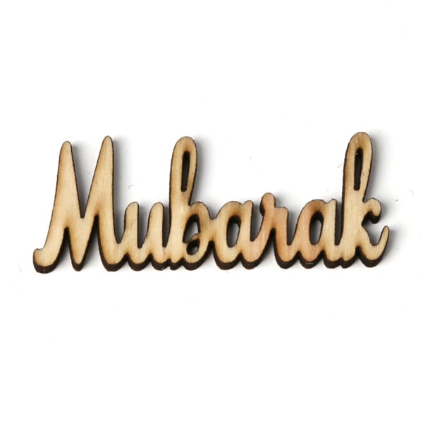 Eid Mubarak -puinen riipuskirjain, pieni puinen riipus, koristeet islamilaiseen muslimien Ramadan-juhlaan, lahja, tarvikkeet - 3