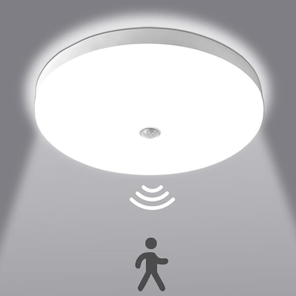 Cirkulær LED-bevegelsessensor Vanntett lampe innendørsbelysning 30cm