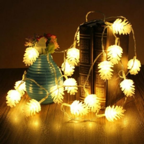 20 LED solcelle-grankegle udendørs energibesparende feriebryllup dec