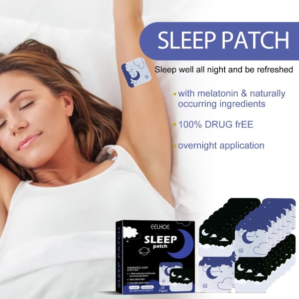 28:e sömnplåstret för extra styrka Sömnhjälp stöder vila och kroppsvård för resor Jetlag för män och kvinnor