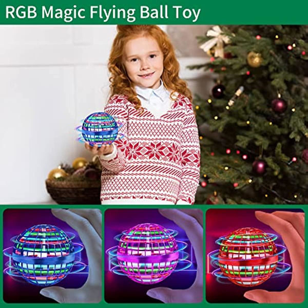 Flygande bollleksak Hover Orb 2022 Magic Controller Mini Drone Boomerang Spinner 360 Roterande Spinning UFO Säker för barn och vuxna (blå)