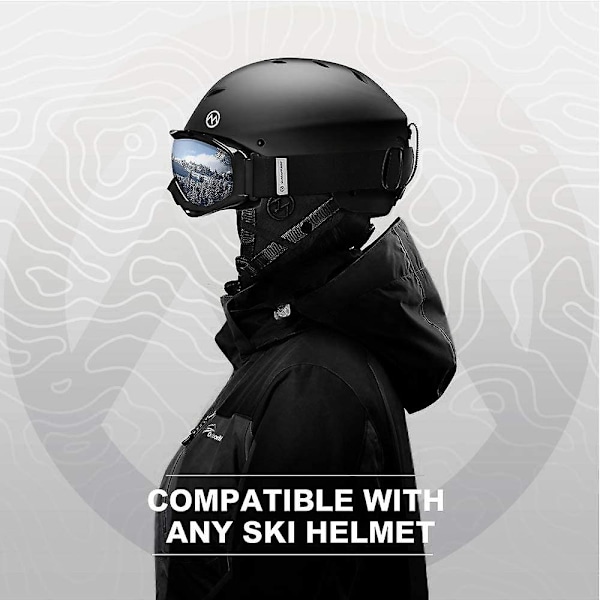 Skidglasögon OTG - Skidglasögon/Snowboardglasögon för män, kvinnor & ungdomar - 100% UV-skydd