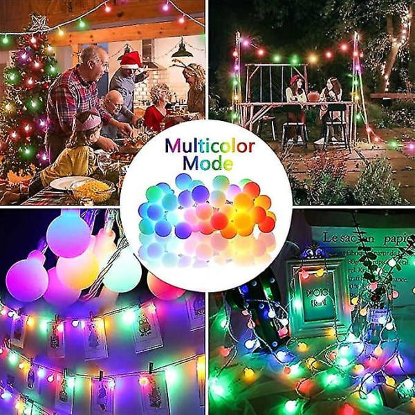 16,4 fot batteridriven String Light 20led Globe String Lights Fjärrkontroll Utomhus