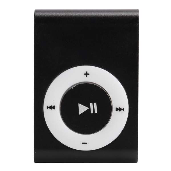 Bærbar digital musikmediaspelare MiniMP3 BackClip-afspiller med høretelefoner og USB-kabel (Noir)