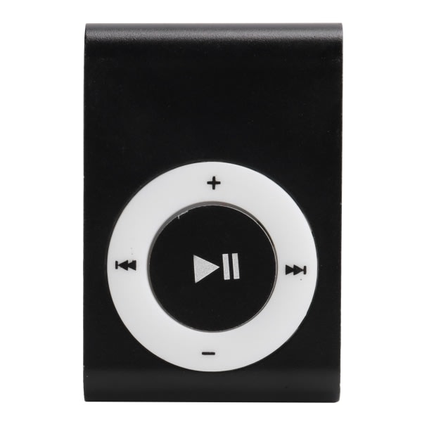Bärbar digital musikmediaspelare MiniMP3 BackClip-spelare med hörlurar och USB -kabel (Noir)